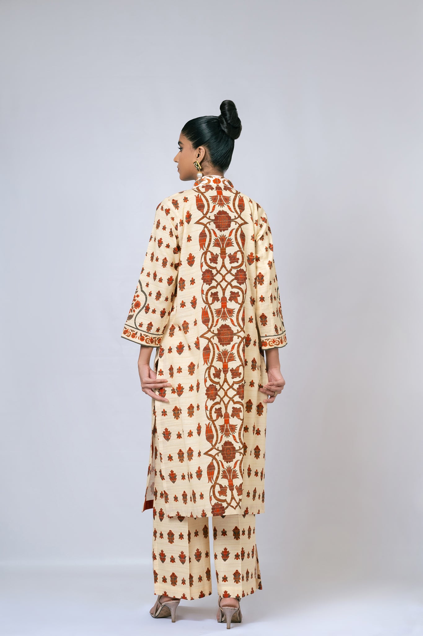 Ivory long Khaddar dress