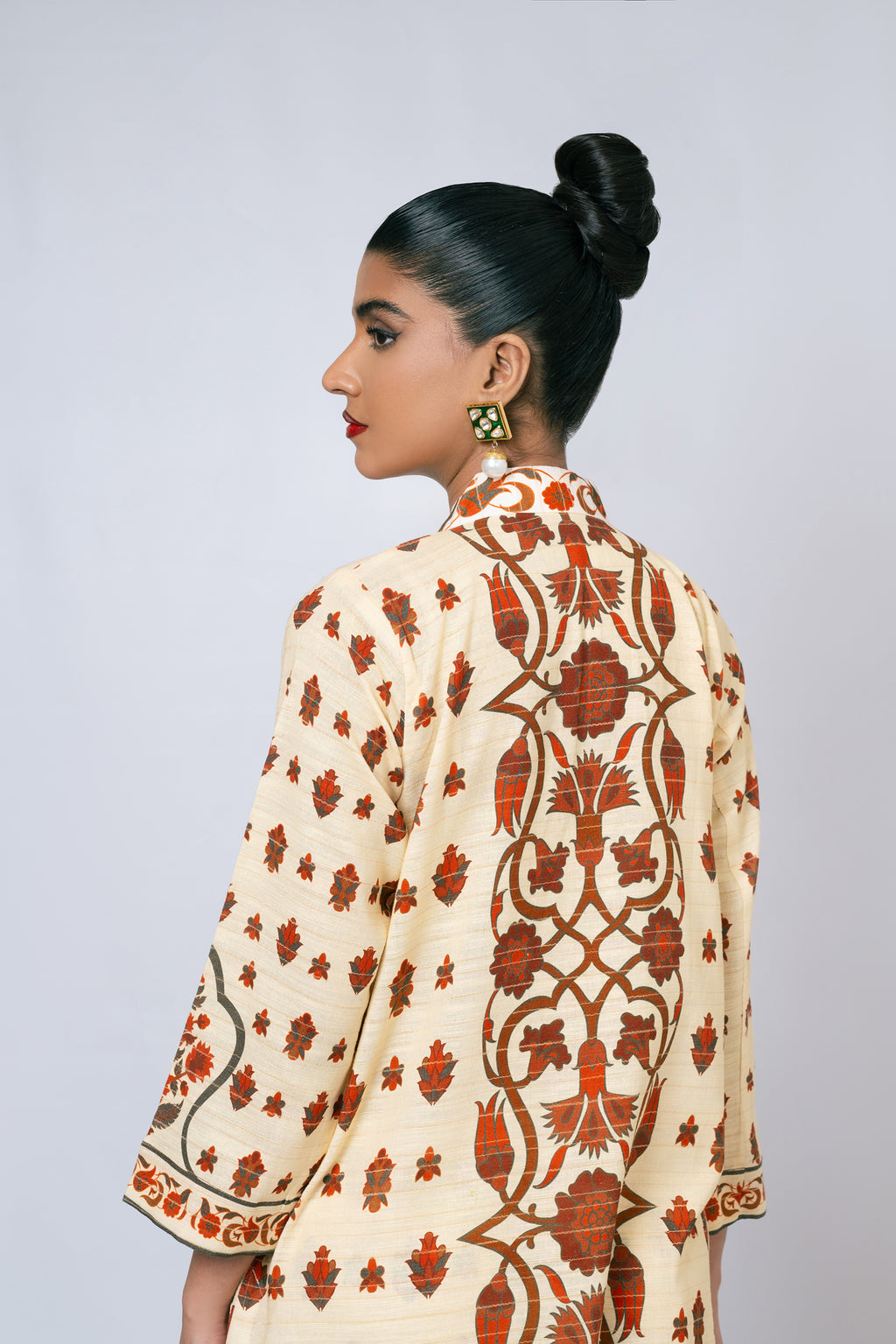 Ivory long Khaddar dress